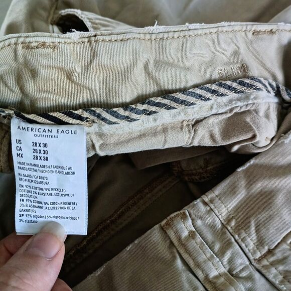 American Eagle Light Khaki Slim Pants 28x30 - Picture 8 of 11